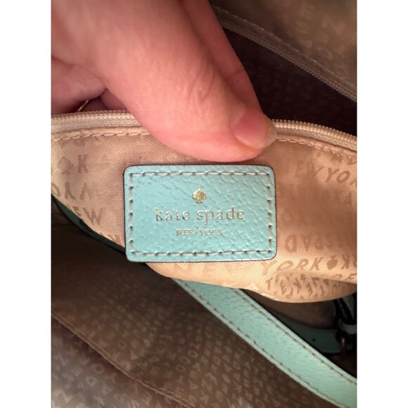 Kate Spade NY Wellesley Alessa Leather Satchel Hand Bag Mint Green - Picture 10 of 13